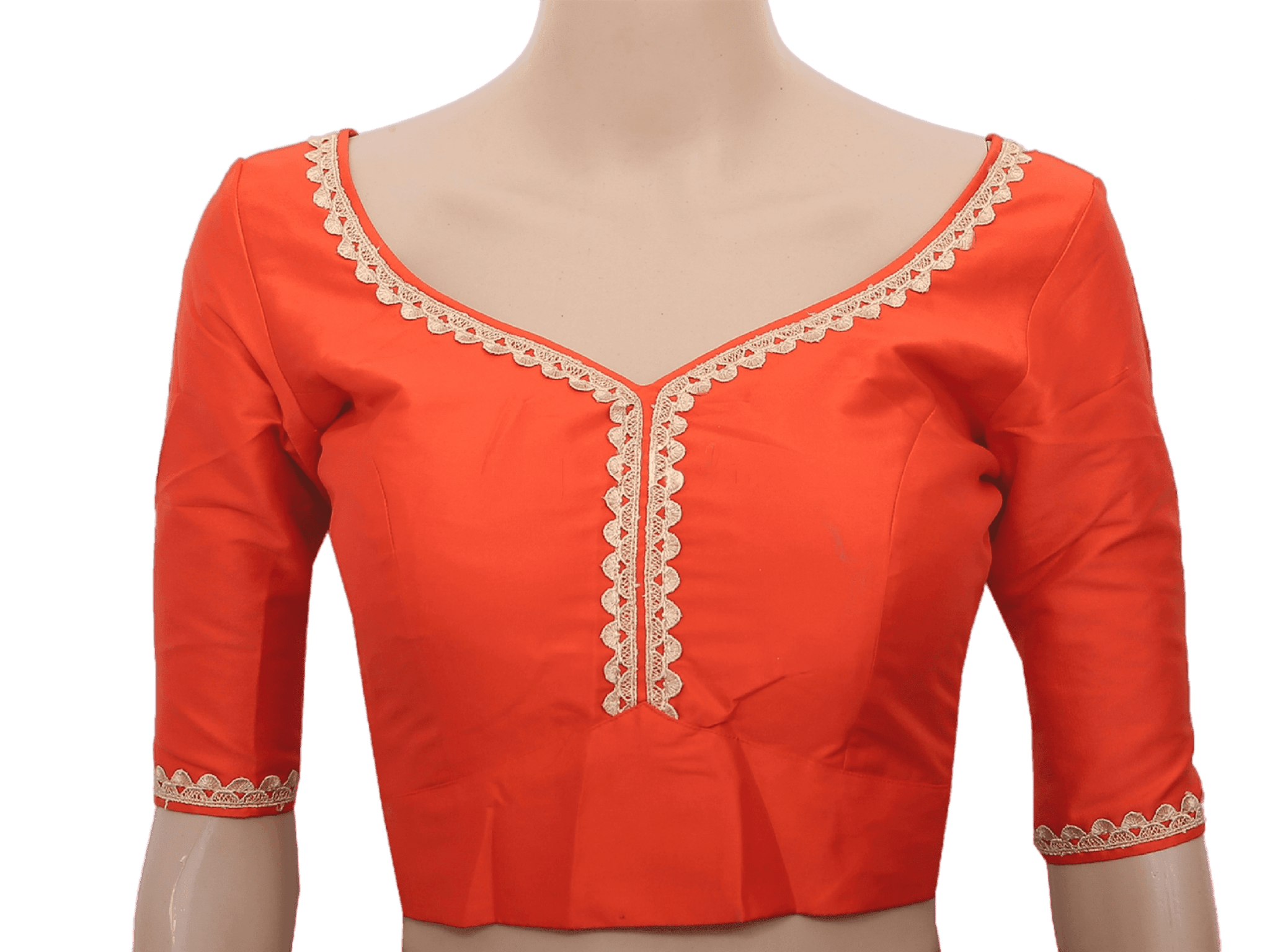 Sabyasashi Cut Ready-Made Blouse, Lehenga and Stylish Saree Blouse Blouse JCS Fashions Orange 40