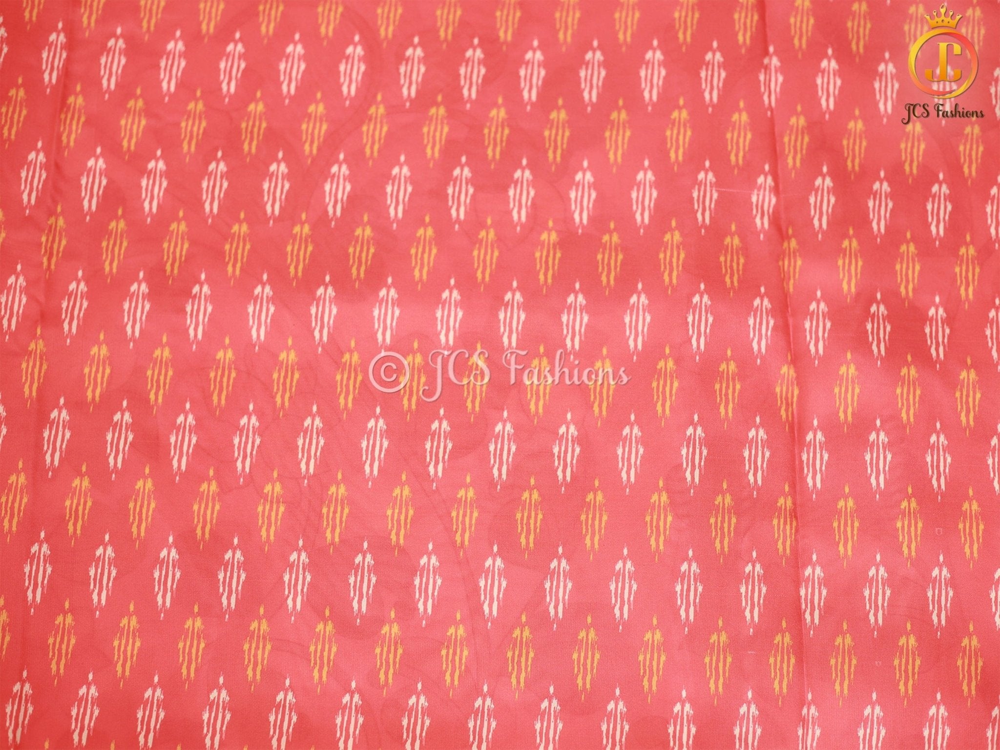 Satin Saree with Pitchwai And Kalamkari Design, Fully stitched blouse SAREE JCS Fashions