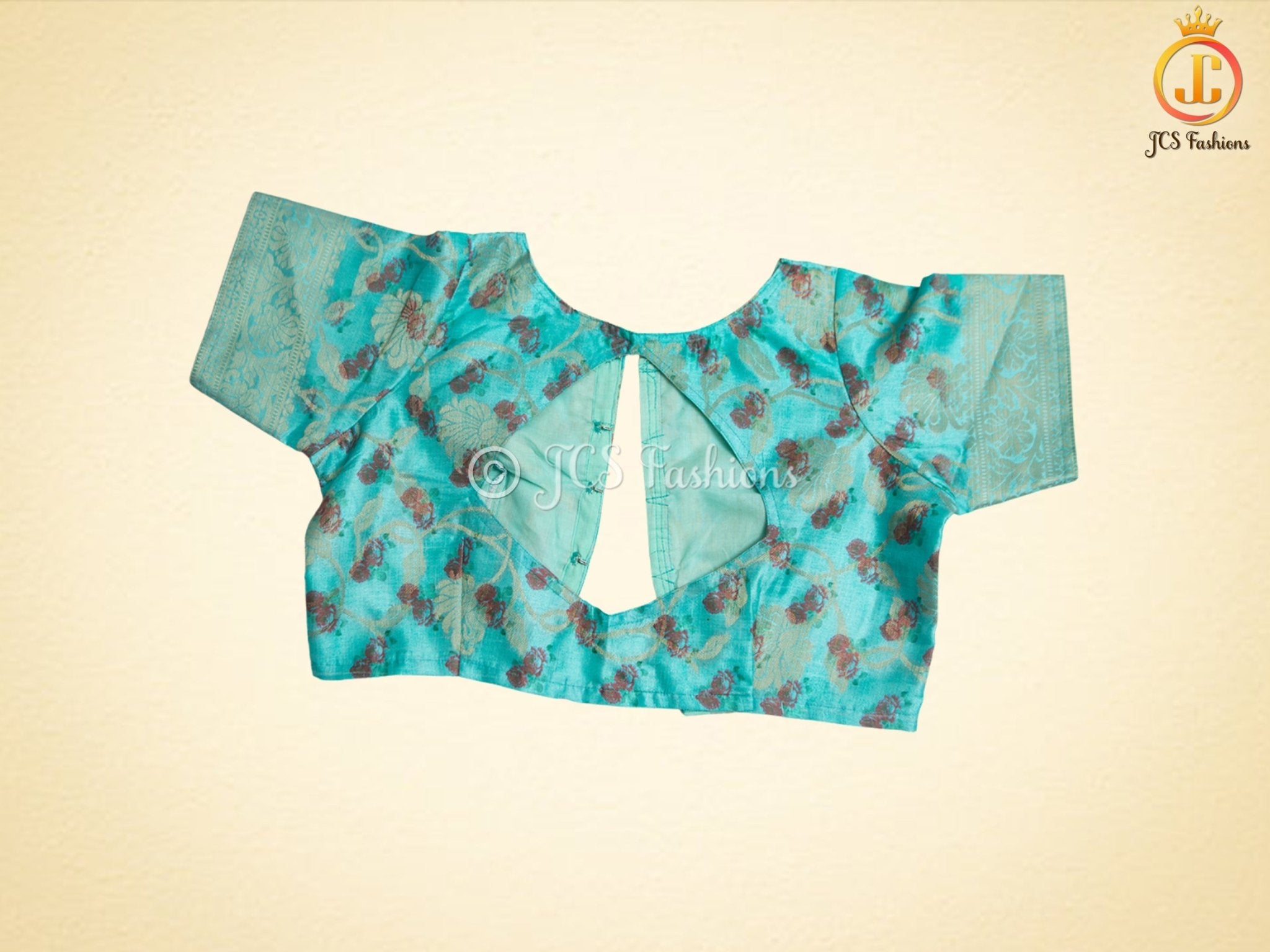 Semi Munga Silk Saree, Weaving and floral Prints. With Fully stitched Blouse SAREE JCS Fashions