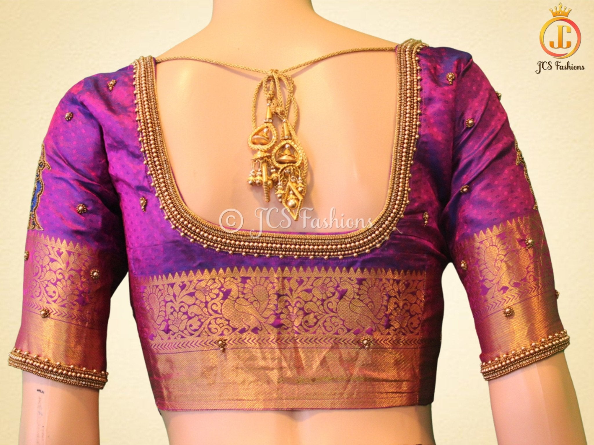 SILK MARK CERTIFIED, Kanjivaram Handloom Silk Saree With Rich Pallu SAREE JCS Fashions