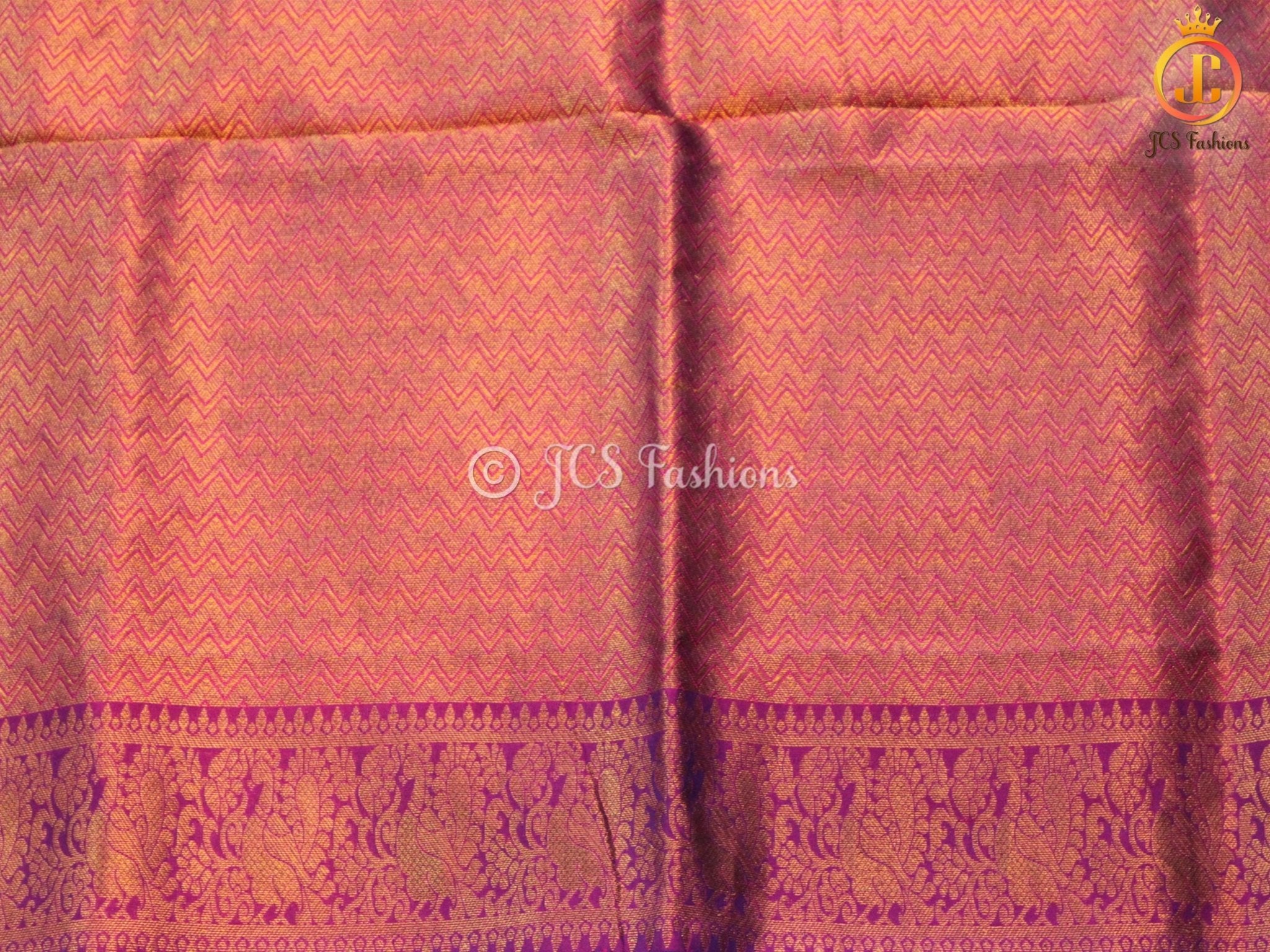SILK MARK CERTIFIED, Kanjivaram Handloom Silk Saree With Rich Pallu SAREE JCS Fashions