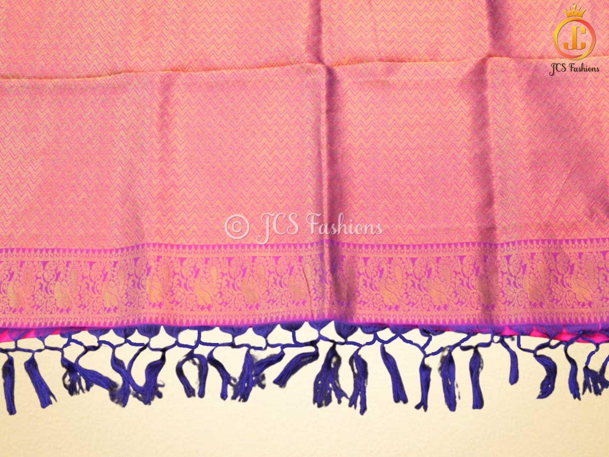SILK MARK CERTIFIED, Kanjivaram Handloom Silk Saree With Rich Pallu SAREE JCS Fashions