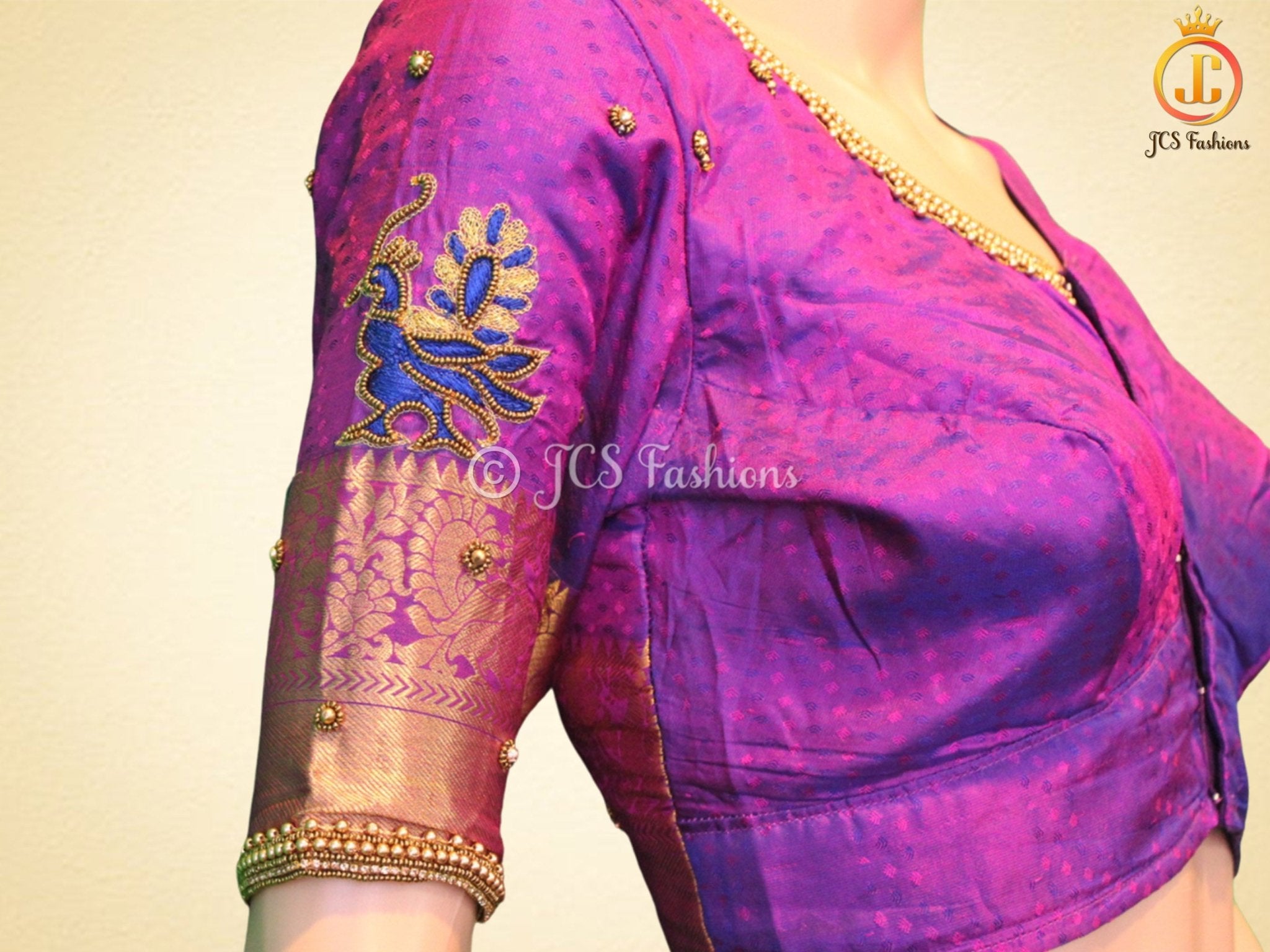 SILK MARK CERTIFIED, Kanjivaram Handloom Silk Saree With Rich Pallu SAREE JCS Fashions