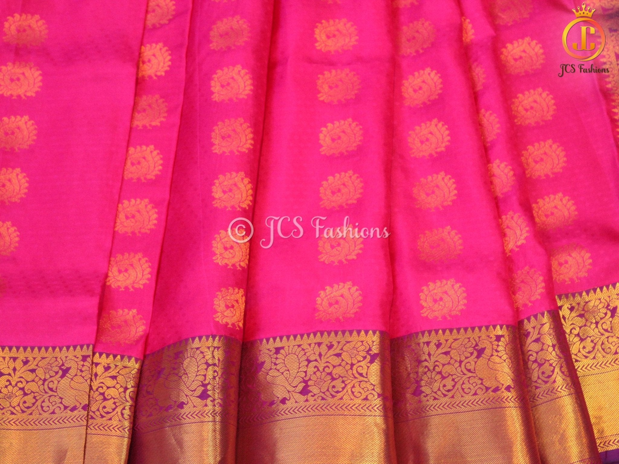 SILK MARK CERTIFIED, Kanjivaram Handloom Silk Saree With Rich Pallu SAREE JCS Fashions