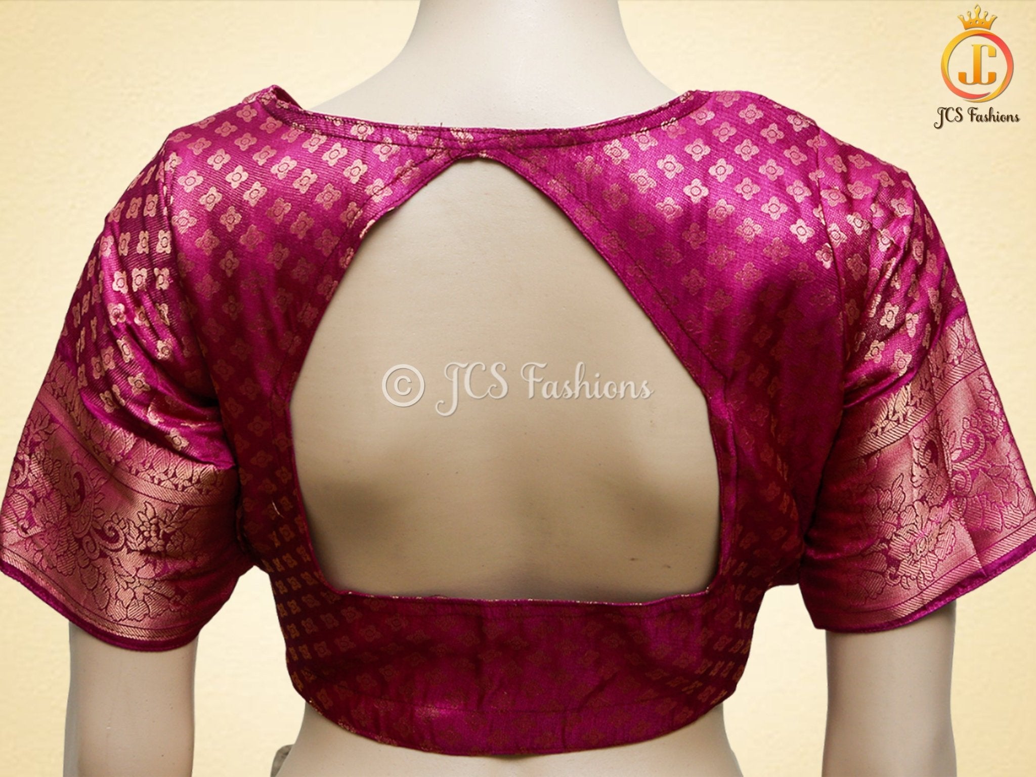 Soft Silk Saree, Wine Color, Silk Weaving, Fully Stitched blouse SAREE JCS Fashions