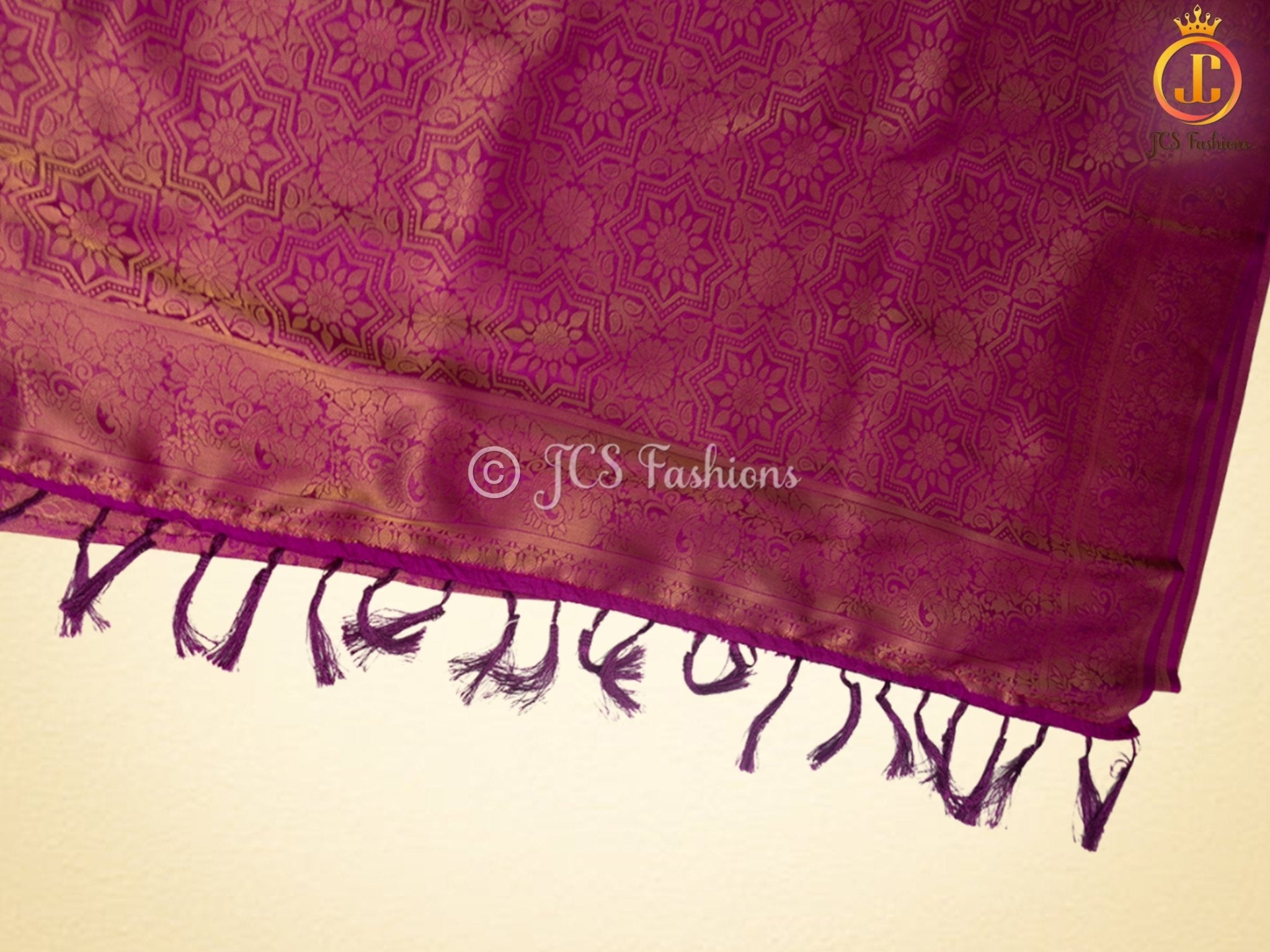 Soft Silk Saree, Wine Color, Silk Weaving, Fully Stitched blouse SAREE JCS Fashions