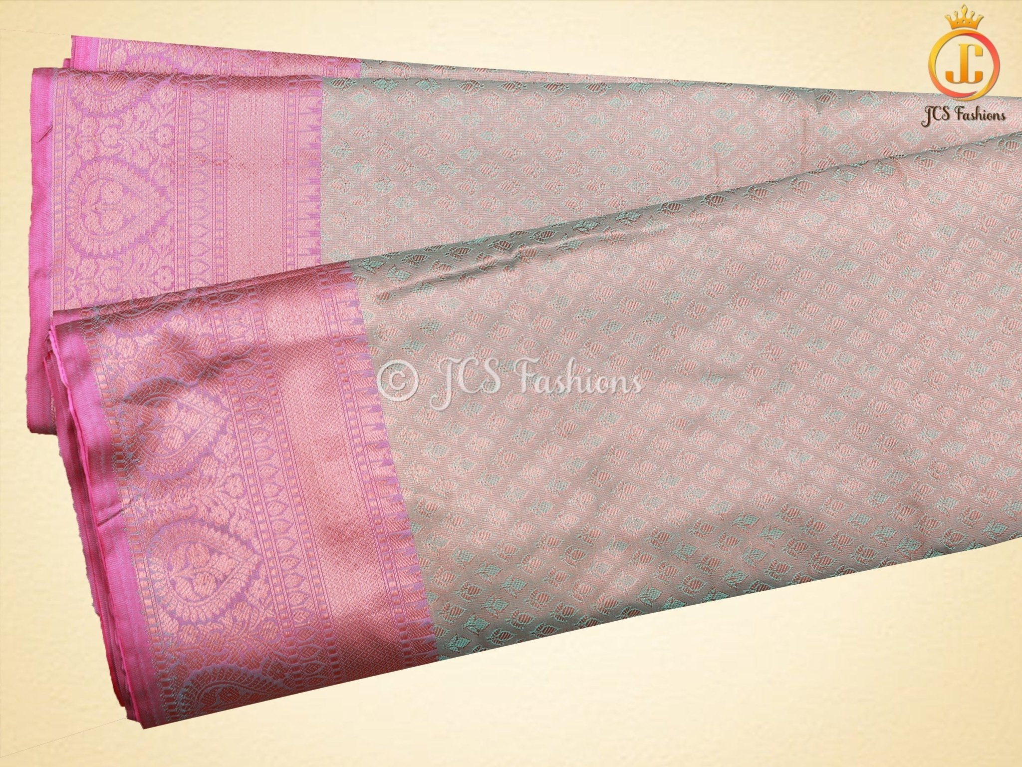 Soft Silk Saree with Leaf Butta Design SAREE JCS Fashions Green 5.5 meters