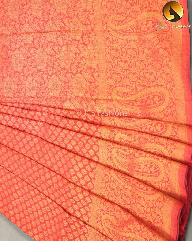 Soft Silk Saree With Zari woven border and pallu Saree JCS Fashions