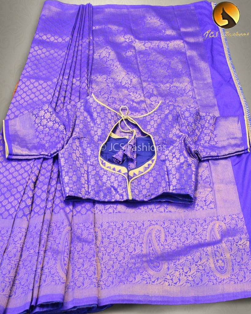 Soft Silk Saree With Zari woven border and pallu Saree JCS Fashions