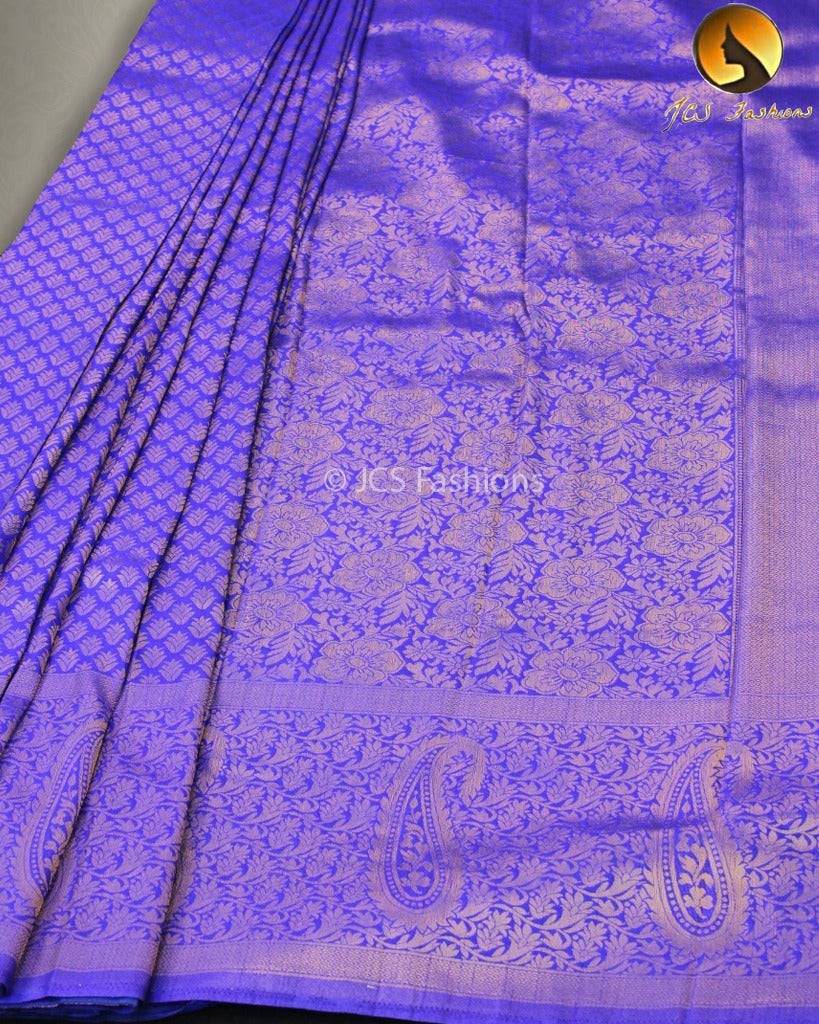 Soft Silk Saree With Zari woven border and pallu Saree JCS Fashions Purple 5.5 meters