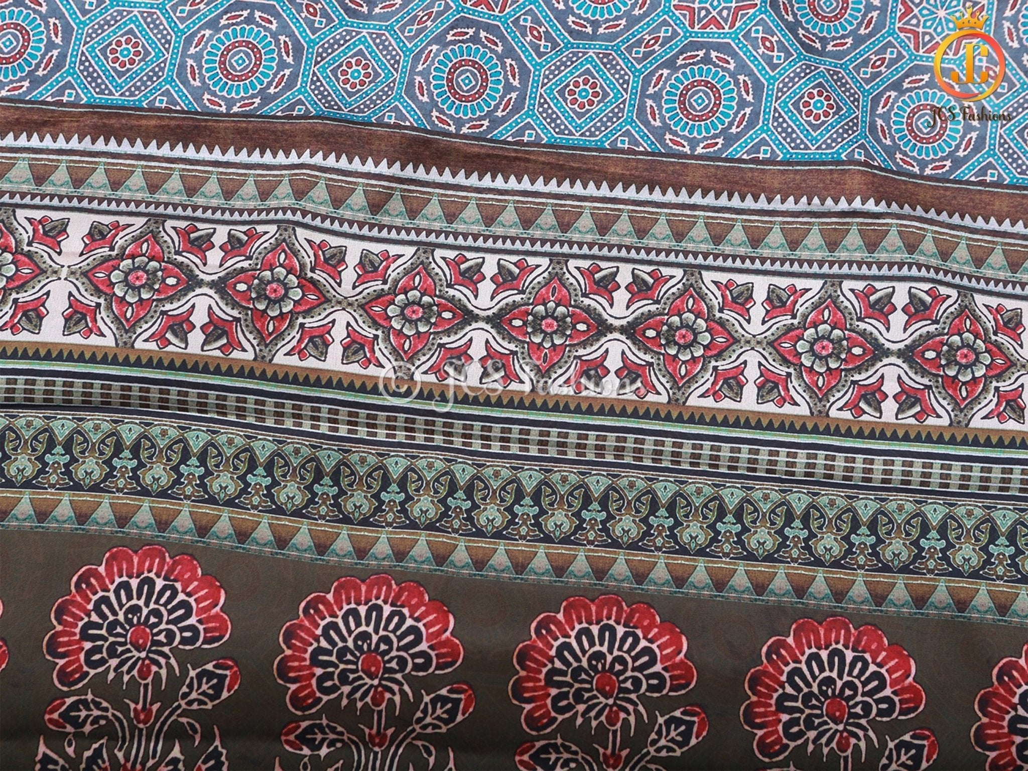 Soft Silky Smooth Crepe Silk Sarees With Contrast Digitally Printed Blouse SAREE JCS Fashions