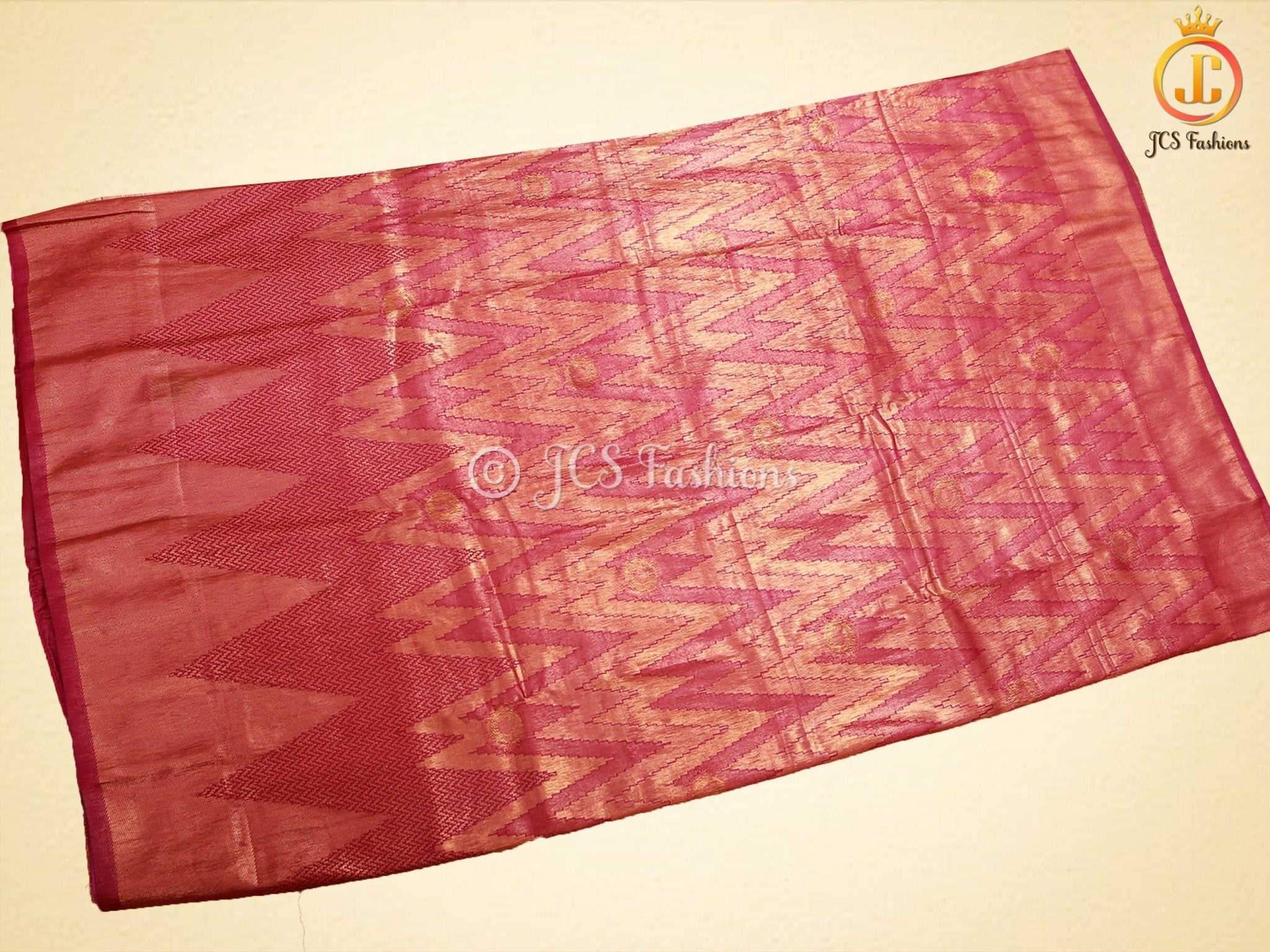 Wine Color Soft Semi-Silk Saree With stitched Blouse SAREE JCS Fashions