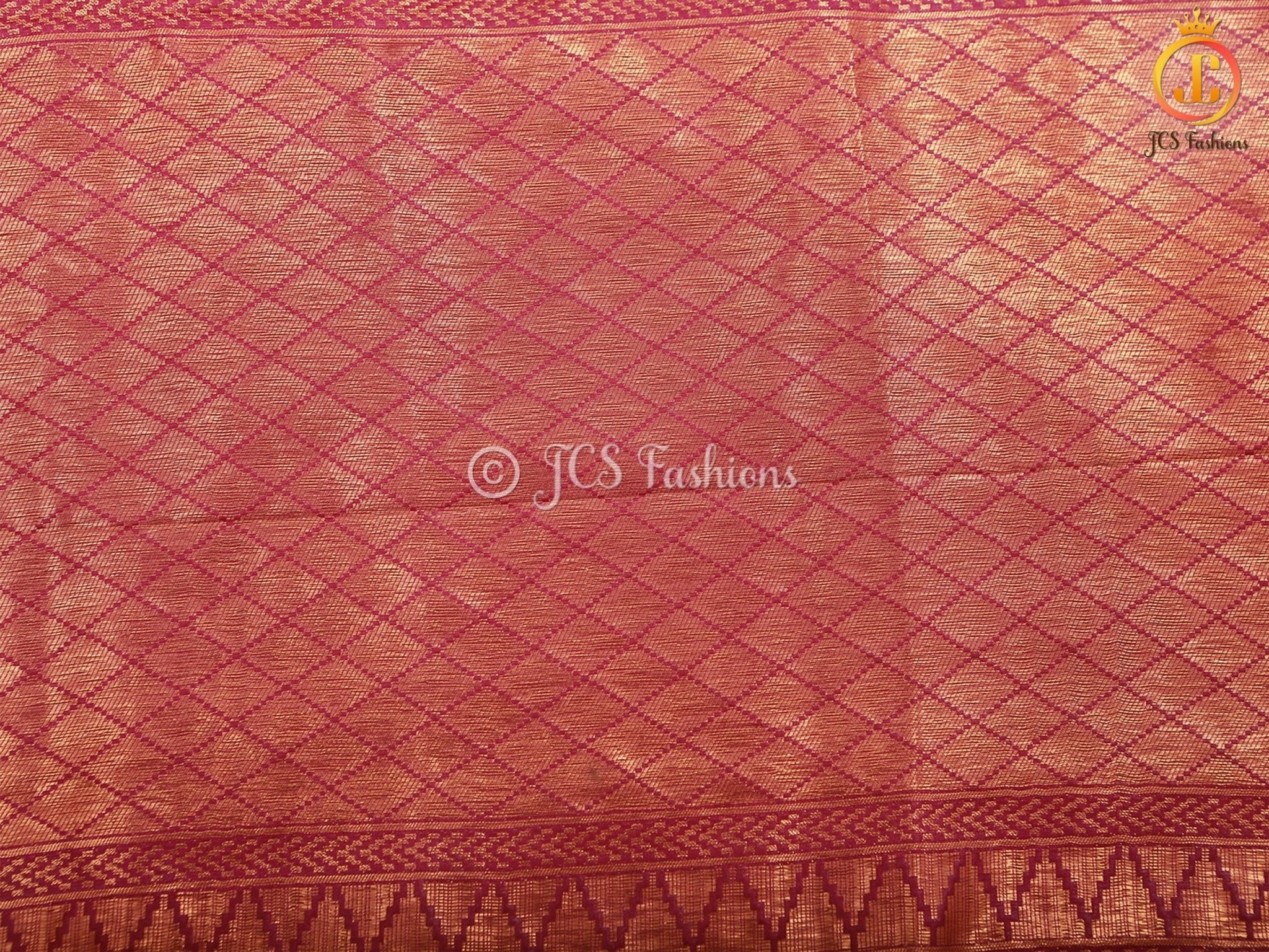 Wine Color Soft Semi-Silk Saree With stitched Blouse SAREE JCS Fashions