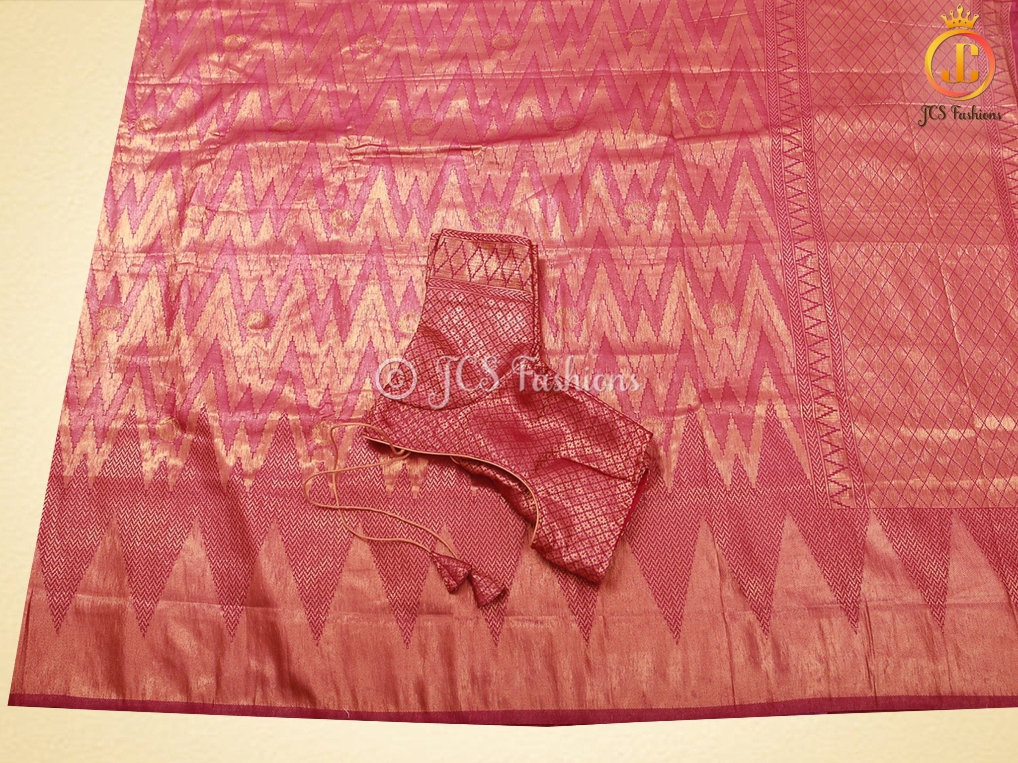 Wine Color Soft Semi-Silk Saree With stitched Blouse SAREE JCS Fashions Wine 5.5 meters