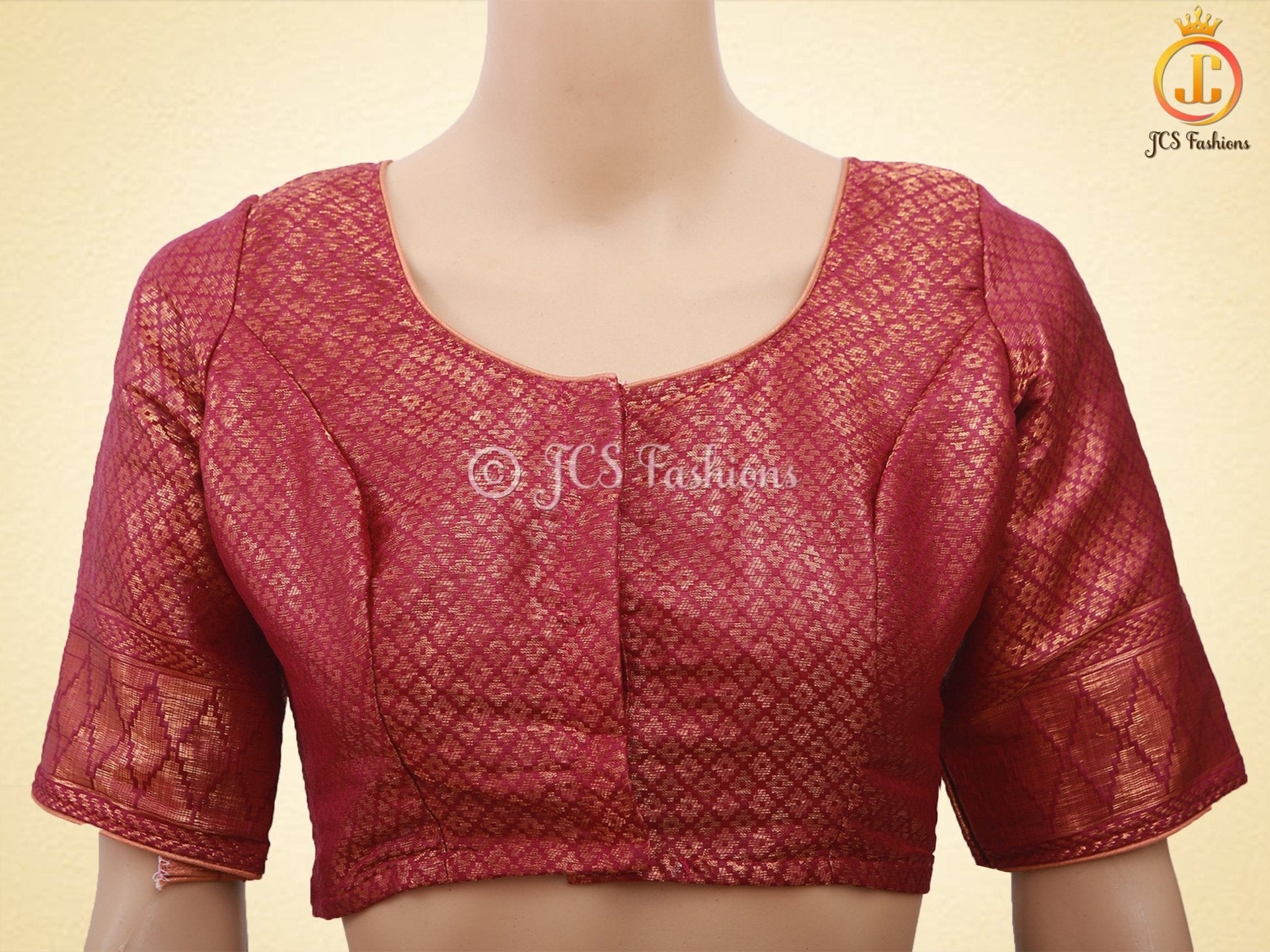 Wine Color Soft Semi-Silk Saree With stitched Blouse SAREE JCS Fashions