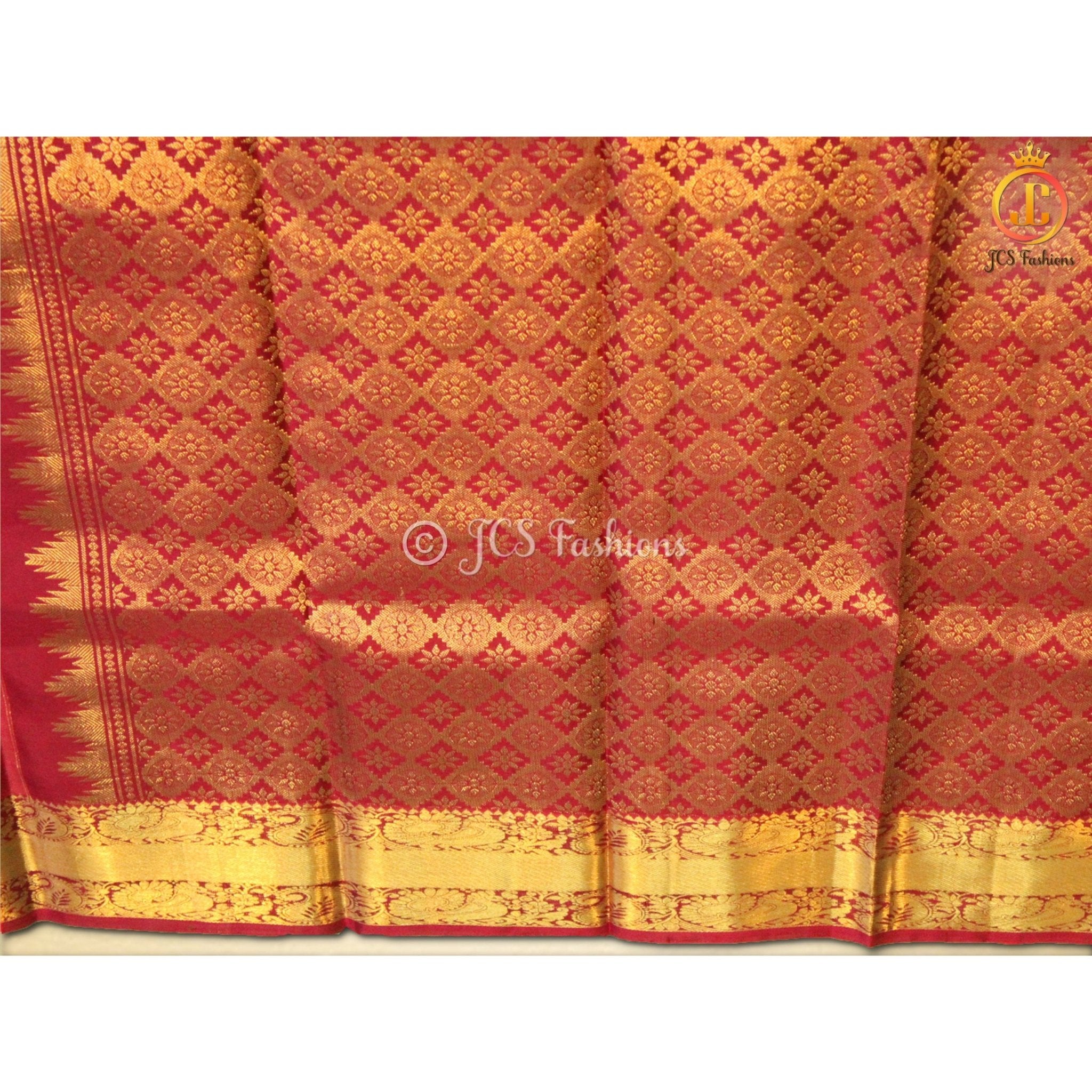 Women Pure Kanchipuram Silk Saree With Rich Pallu SAREE JCS Fashions