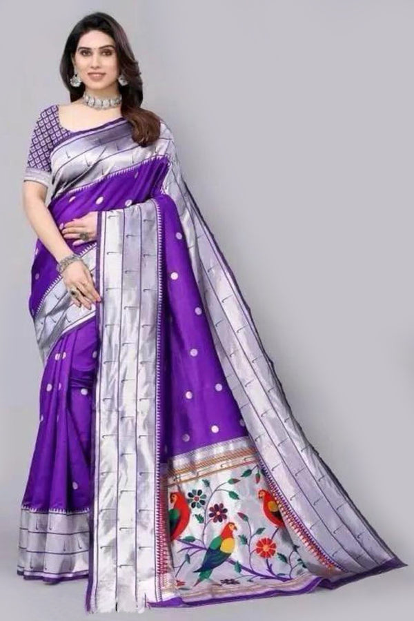 Exquisite Paithani Silk Saree with Parrot Design Pallu