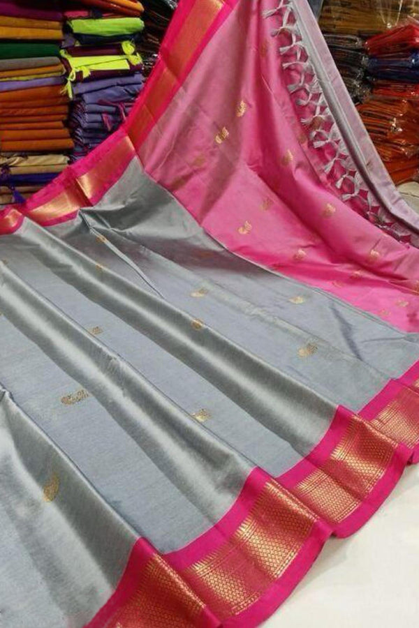 Traditional Paithani Cotton Silk Saree with Matching Blouse
