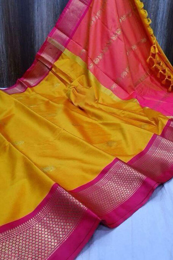 Vibrant Paithani Cotton Silk Saree with Chic Tassels and Latkans