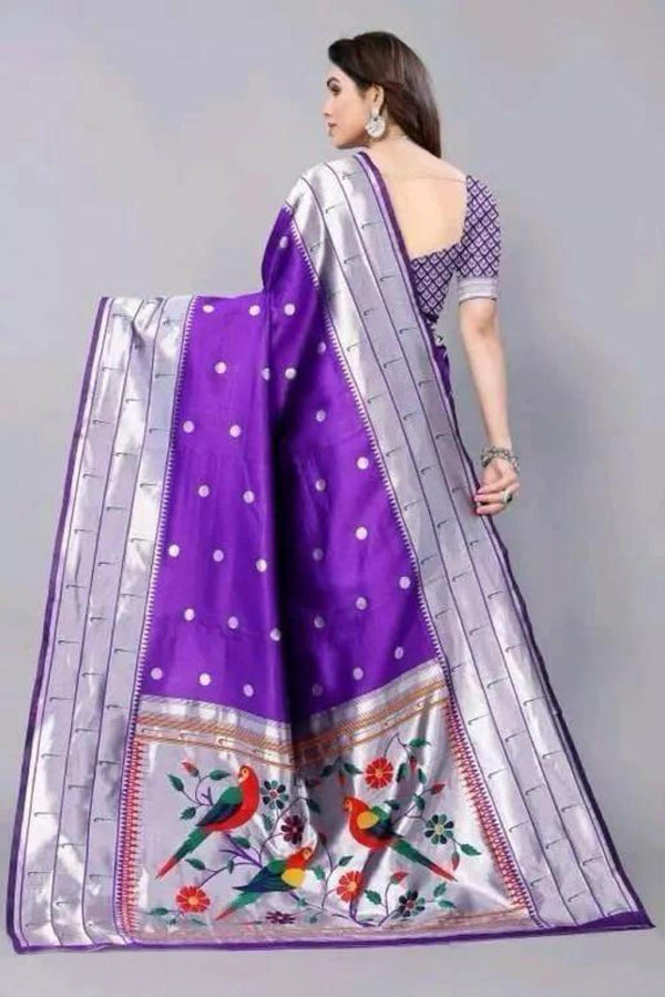 Exquisite Paithani Silk Saree with Parrot Design Pallu