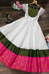 Chic Chanderi Cotton Designer Gown Kurta for Women - Ethnic Elegance
