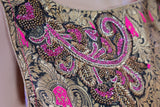 Silk Full Flare Anarkali Long Gown With Banarasi Brocade design