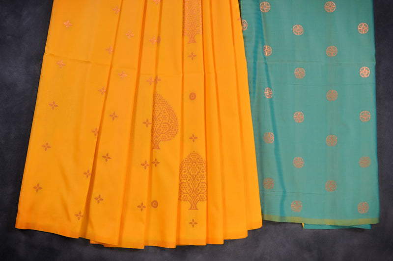 Elegant Kanchipuram Semi-Silk Saree with Heavy Pallu from JCSFashions