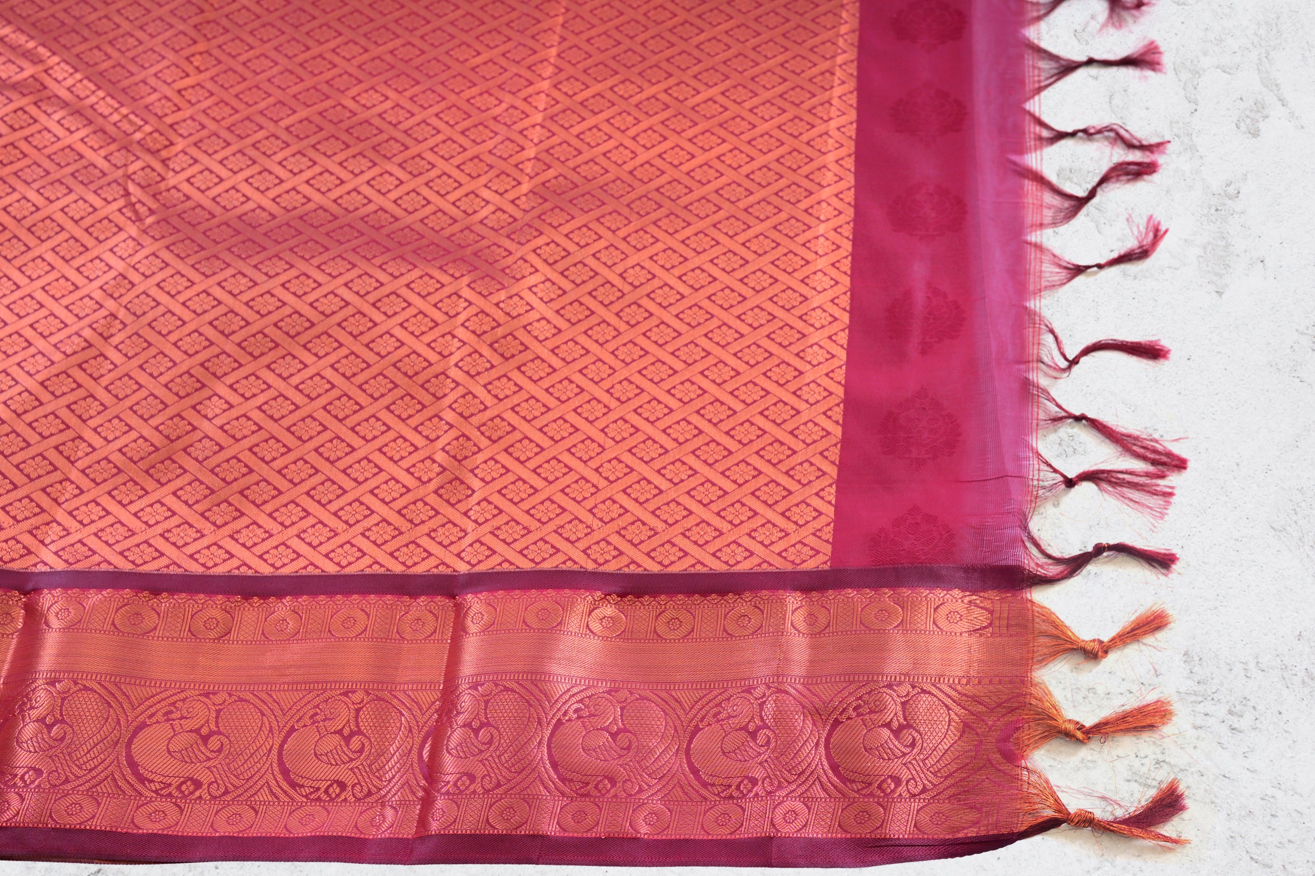 Elegant Saree with Majestic Motifs & Peacock-Adorned Border |JCSFashion Saree JCS Fashions