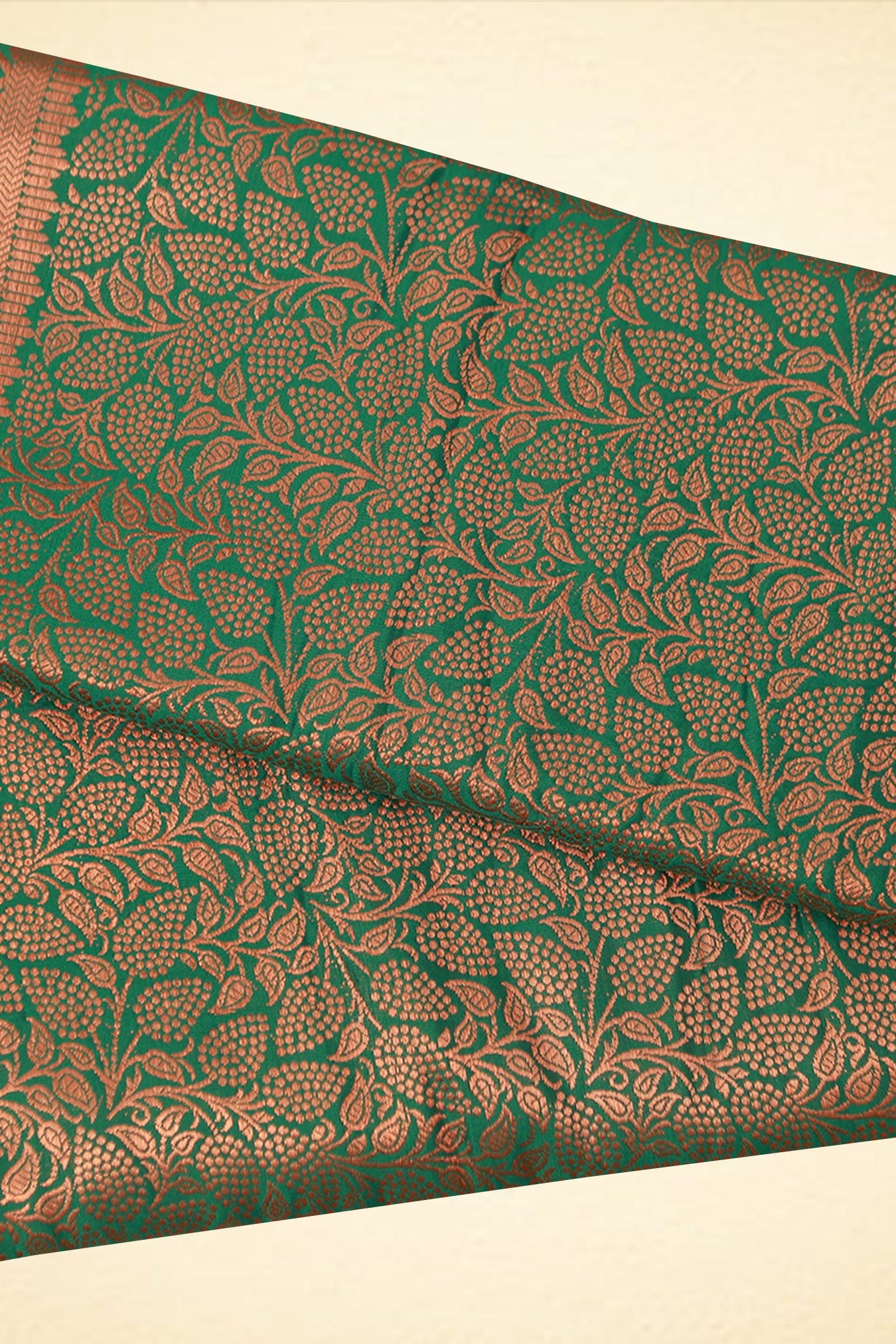 Embose Gold Jall Zari Deepam Pattu Saree with Kanchi Border Saree JCS Fashions