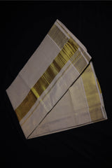 Traditional Kerala Cotton Dhoti, Veshti with gold Zari by JCSFashions - Elegance & Comfort