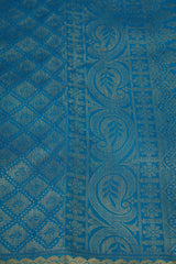 Elegant Kanchipuram Handloom Silk Masterpiece with Grand Pallu in Blue