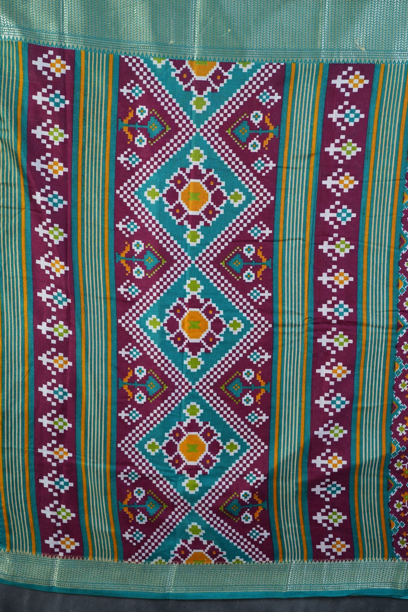 Traditional Elegance Kanchipuram Semi Silk Saree with Ikkat Design