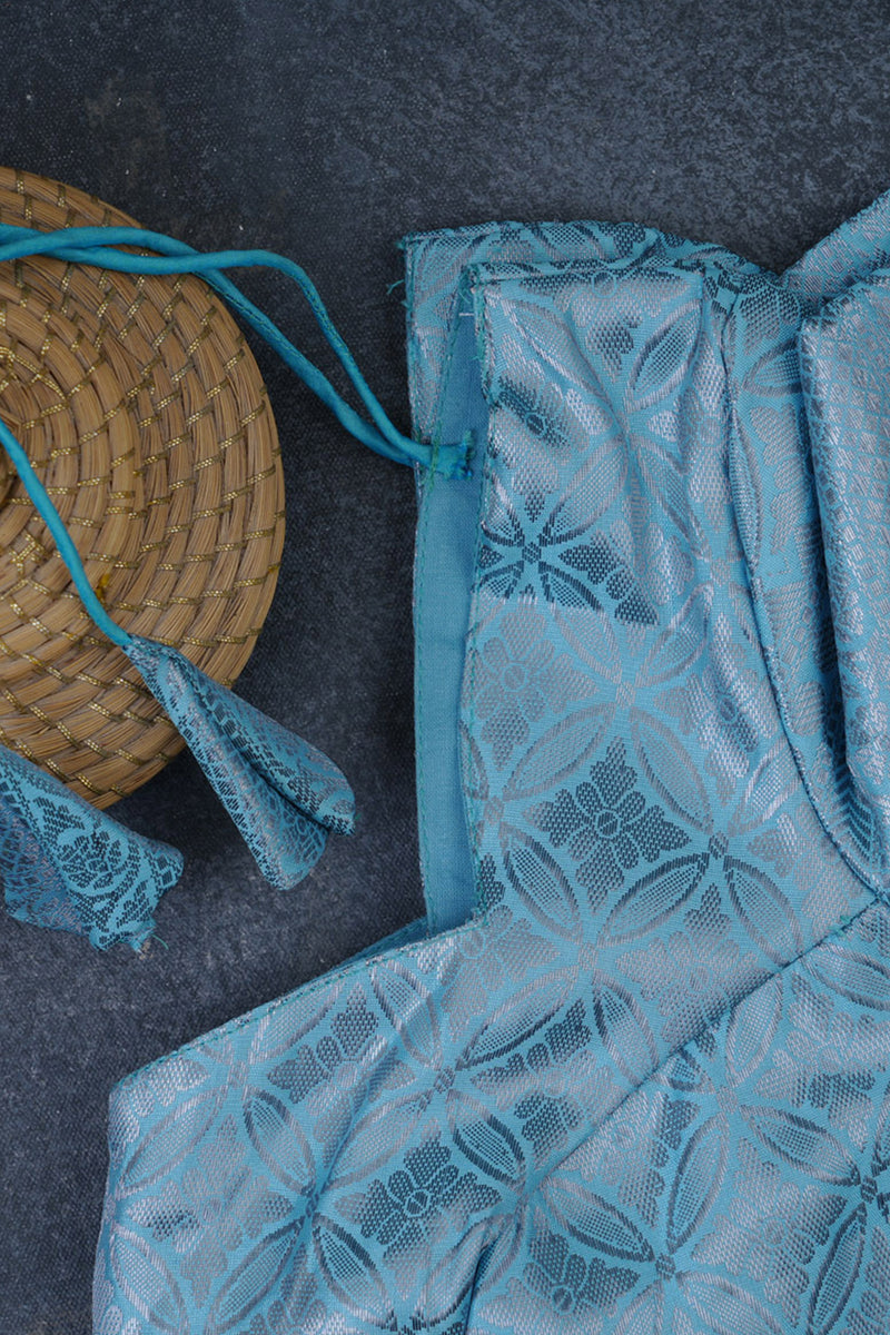 Regal Banarasi Soft Silk Saree with Silver Brocade Design & Blouse