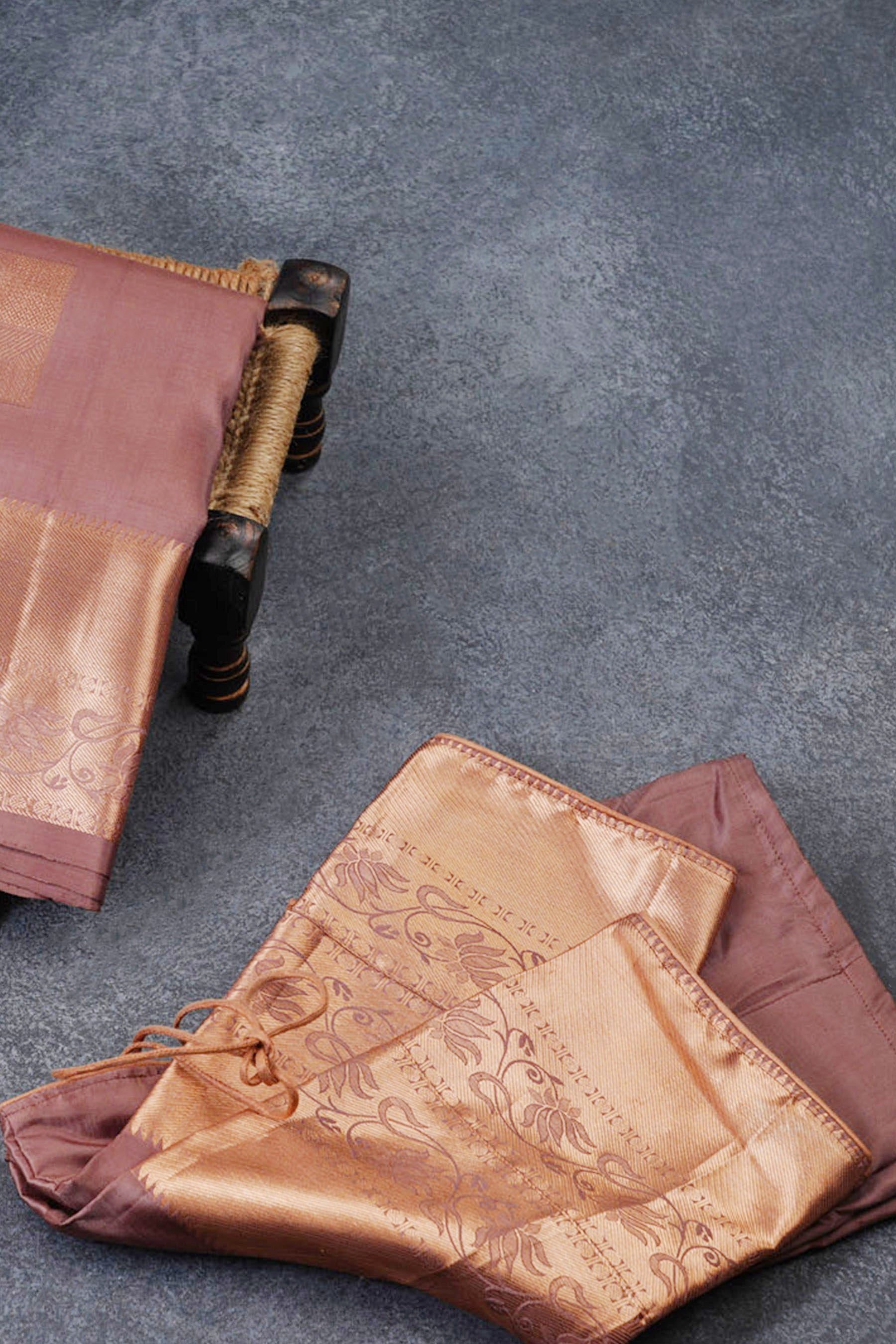 Brown Triple Warp Silk Saree with Box Butties &Grand - View 10 - JCS Fashions
