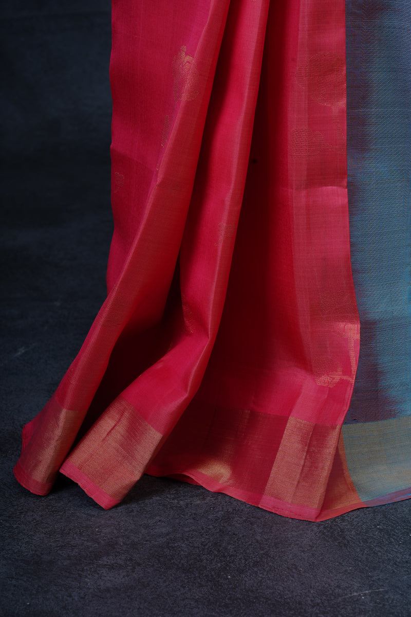 100% Authentic Handloom Kanchi Pattu, Rich Motifs, Silk Mark Certified