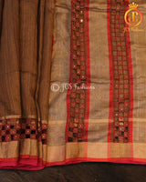 Matka Silk Saree with Cut Work Pallu |JCS Fashions