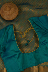 Luxurious Handloom Silk Saree with Grand Pallu & Stitched Blouse