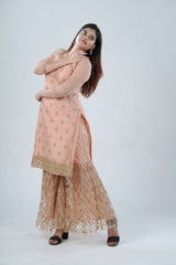 Ethnic Elegance: Soft Net Sharara - Perfect for Special Occasions