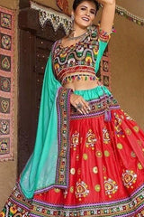 Stunning Designer Party Wear Lehenga | Cotton Fabric | Mirror Work