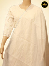 Cotton Fabric Anarkali Chikan Sequence Gown With Dupatta