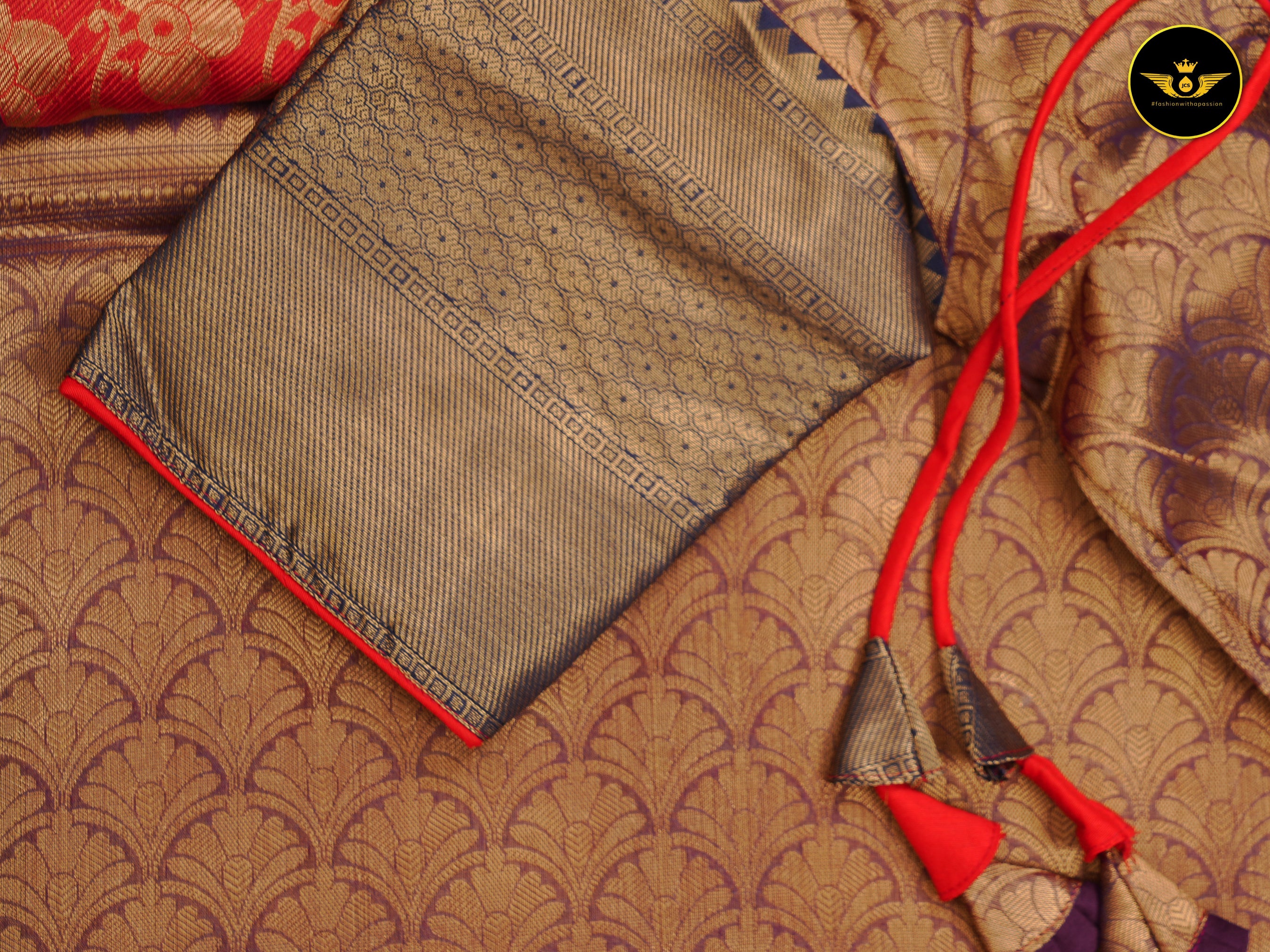 Kora Weaves Kancheepuram Style Saree With Brocade Blouse SAREE JCS Fashions