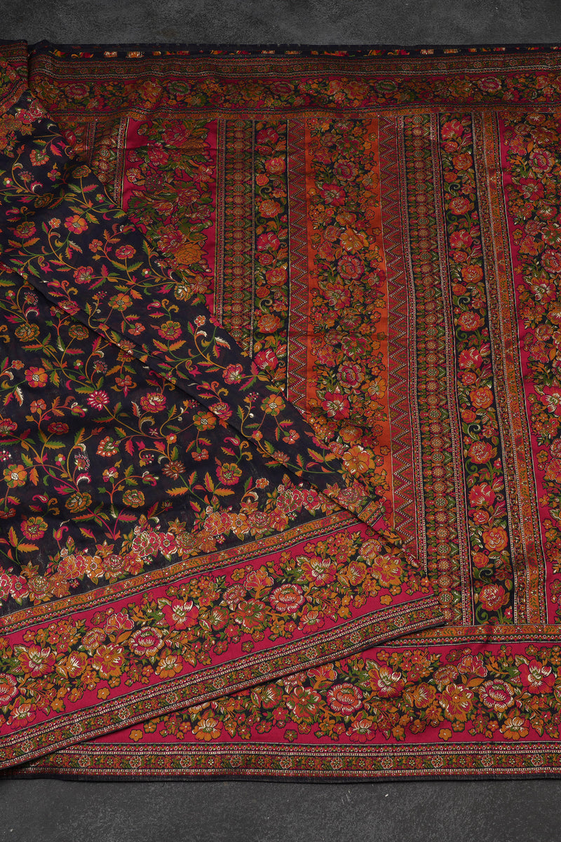 Kani Silk Special: Kashmir-inspired Floral Vines Saree, Mesmerizing Color
