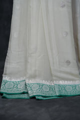 Silkmark Certified Georgette Saree: Premium Trendy Kaddi with Silver Weaving