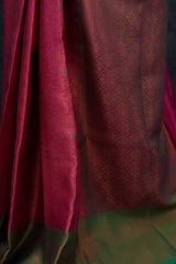 Royal Banarasi Tissue Saree with Green Border - Elegance Meets Comfort