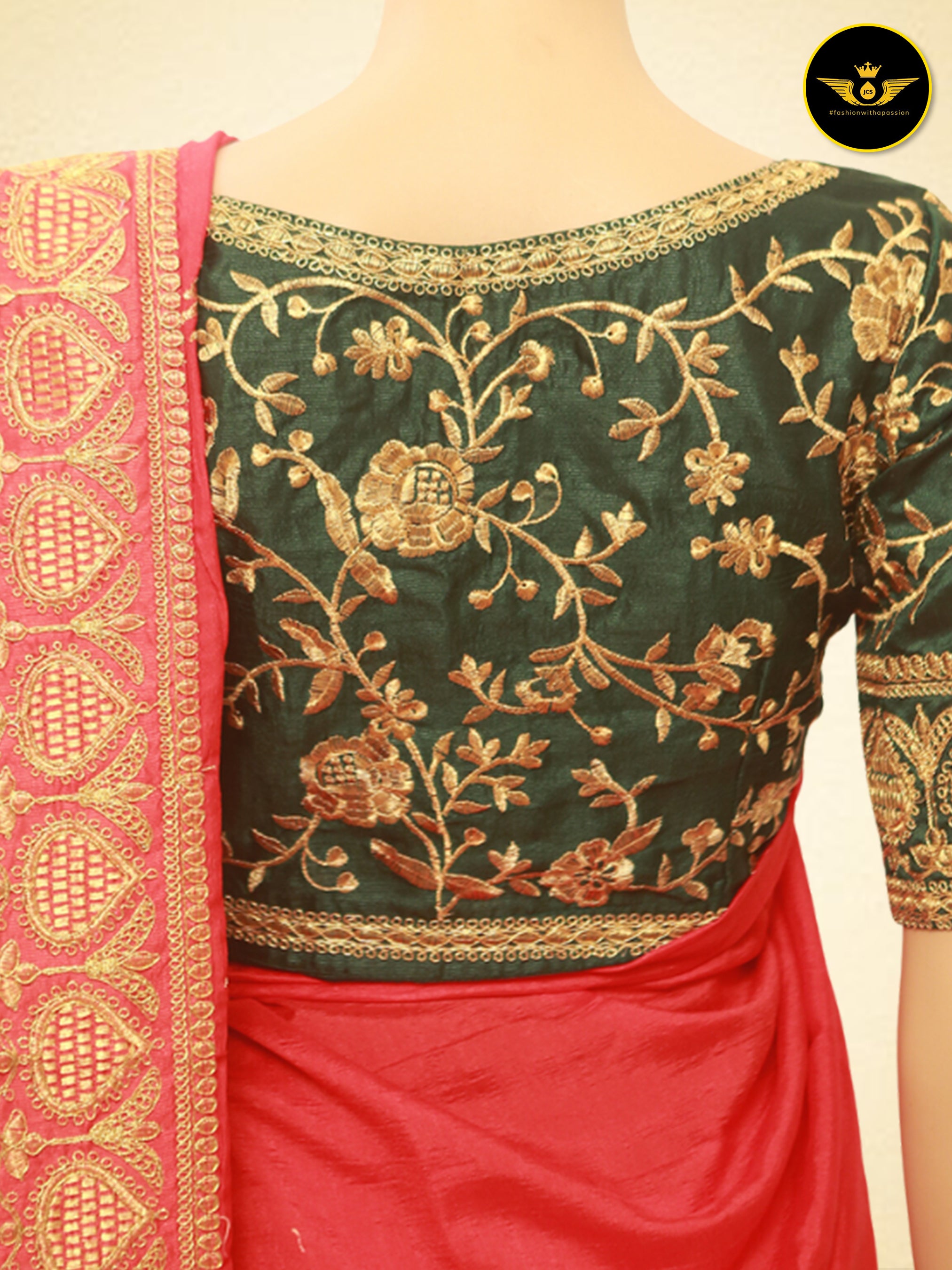 Art Silk Sarees With Embroidery Pattern Blouse SAREE JCS Fashions