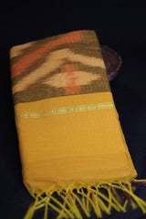 Pochampally Cotton Saree with Complimentary Blouse - Breezy Elegance