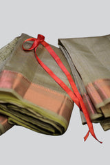 Traditional Elegance Tussar Silk Saree with Zari Borders