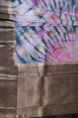 Elegant Shibori Print Kora Silk Saree - Tradition Meets Trend
