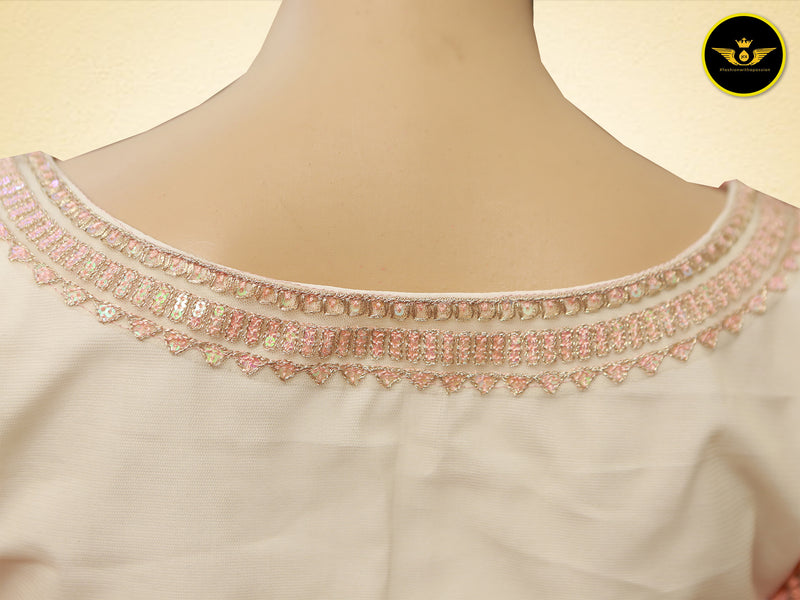 Shaded Italian Crepe Saree: Exquisite Pattern & Cut Work Border