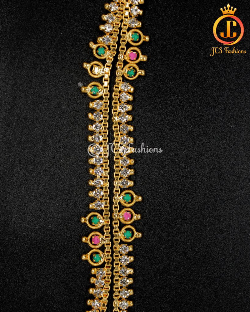 Kids Gold Plated Anklet with Stones and Bells